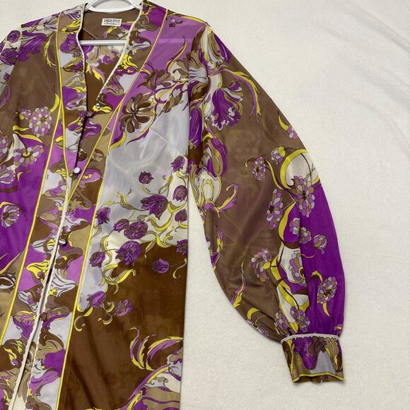 Emilio Pucci Formfit Rogers Vtg 60s Slip & Robe Set Size S/M Mod Print Sheer - Picture 13 of 16